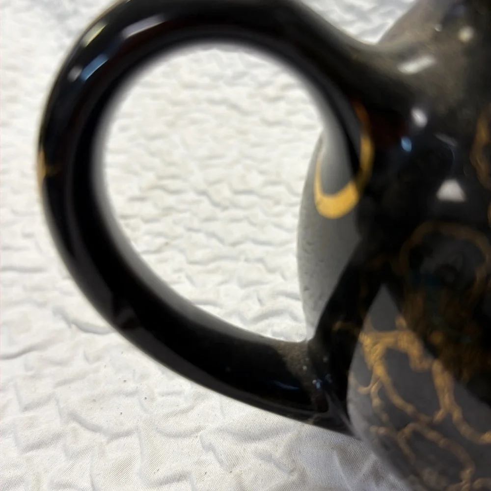 HALL- Black and Gold with 24 KT Gold Plated Trim- TEAPOT!